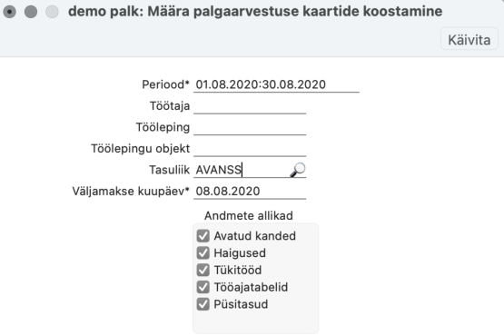 2.3.1. Avanss, juhendi lk 61