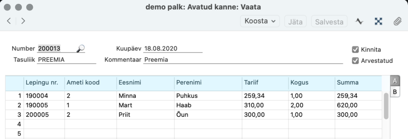 2.5. Avatud kanded, juhendi lk 65