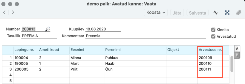 2.5. Avatud kanded, juhendi lk 66
