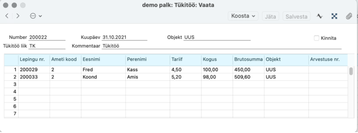 2.7. Tükitööd, juhendi lk 74