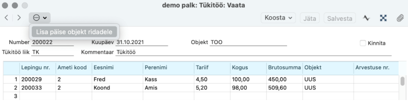 2.7. Tükitööd, juhendi lk 75