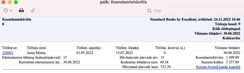 3.15. Koondamishüvitise aruanne, juhendi lk 111