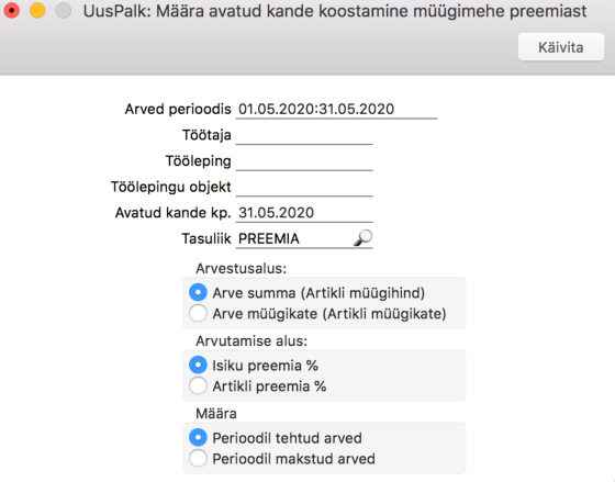 5.15. Koosta “Avatud kanne” müügimehe preemiast, juhendi lk 139