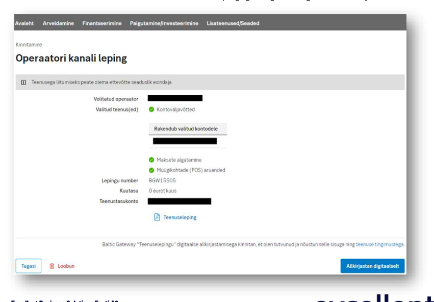 Teenuselepingu sõlmimine SEB pangaga, juhendi lk 19