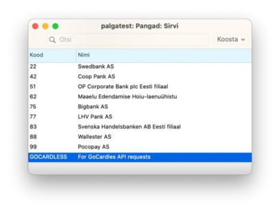 Teenuselepingu sõlmimine GoCardless, juhendi lk 28