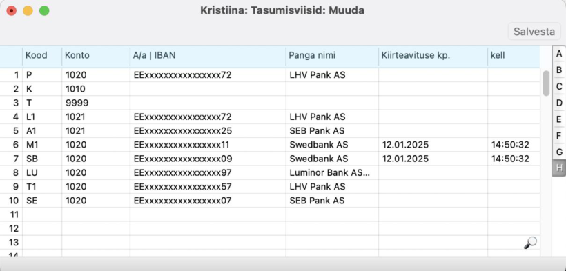 Kiirteavituste päringu aeg, juhendi lk 61