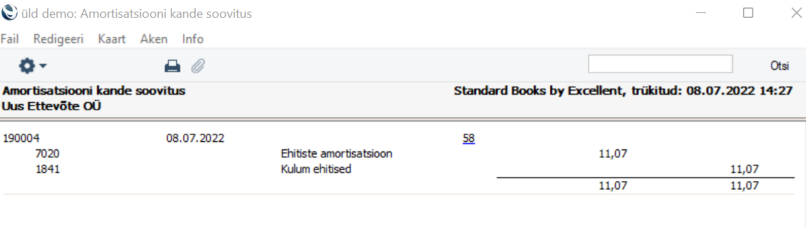 Amortisatsiooni kande soovitus, juhendi lk 28