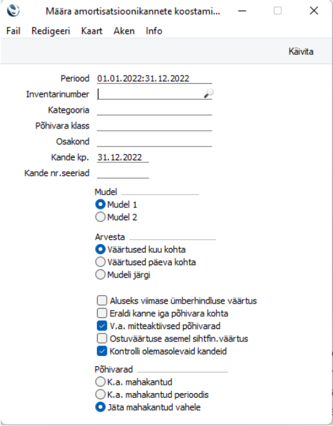 Koosta amortisatsiooni kanded, juhendi lk 43