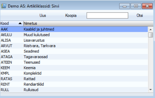 Artikliklassid, juhendi lk 7