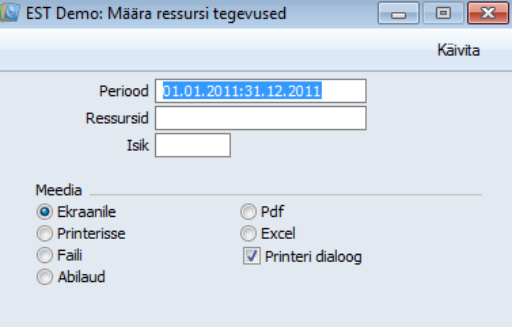 Tegevused ressursi kohta, juhendi lk 22
