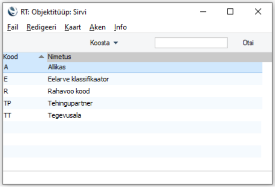 Klassifikaatorid ja klassifikaatori tüübid, juhendi lk 6
