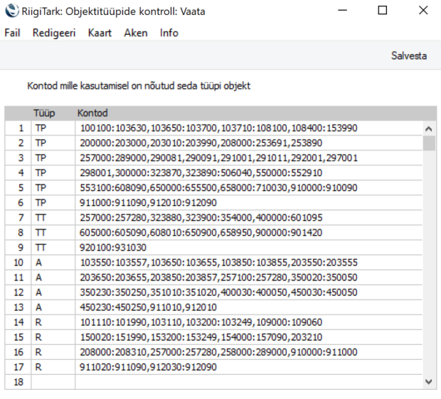 Objektitüüpide kontroll, juhendi lk 7