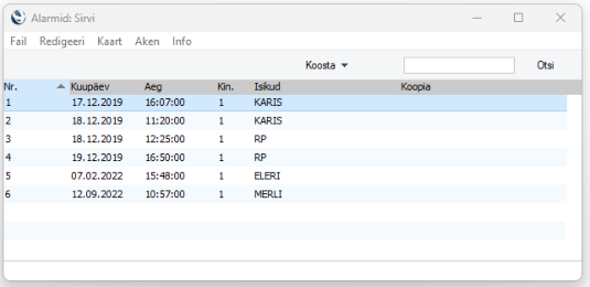 Alarmid, juhendi lk 4