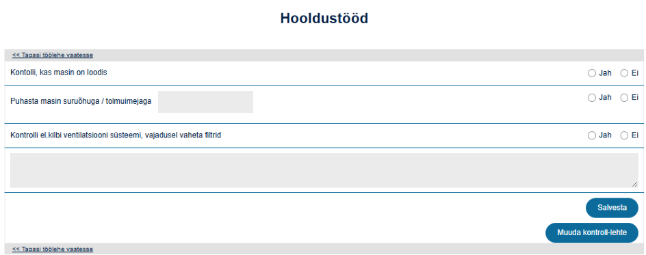 5.4. Töölehtedele kontroll-lehtede lisamine, juhendi lk 17