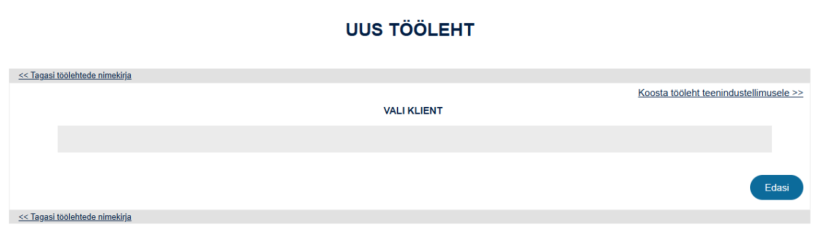 6. Uue Töölehe sisestamine, juhendi lk 19