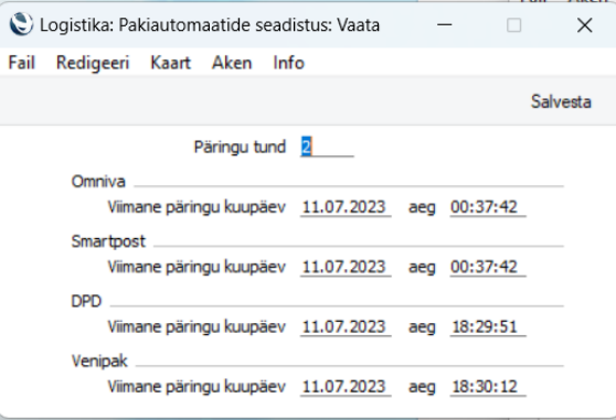 Pakiautomaatide seadistus, juhendi lk 38