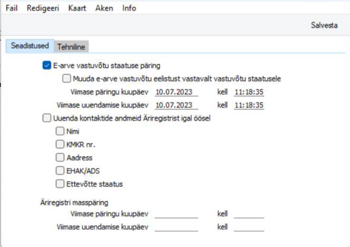 RIK päringu seadistused, juhendi lk 46