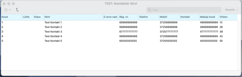 Kontaktide registri täiendused Vee-erilahenduse moodulis, juhendi lk 45